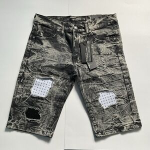 Road Narrow Youth boys Denim Short Distressed Black Size 16